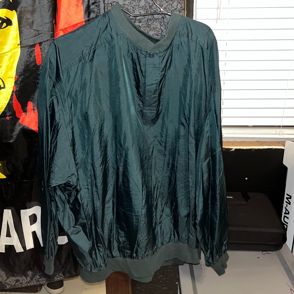Green Nylon Wind Breaker